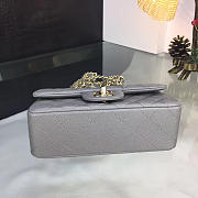 CHANEL CLASSIC FLAP BAG GREY CAVIAR LEATHER 20CM GRAY - 2