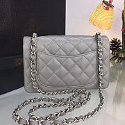 CHANEL CLASSIC FLAP BAG GREY CAVIAR LEATHER 20CM GRAY - 4