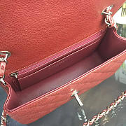 CHANEL CLASSIC FLAP BAG BURGUNDY CAVIAR LEATHER 20CM RED - 5