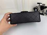CHANEL CAVIAR LAMBSKIN LEATHER FLAP BAG BLACK GOLD/SILVER 20CM - 5