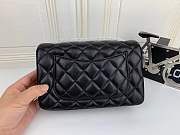 CHANEL CAVIAR LAMBSKIN LEATHER FLAP BAG BLACK GOLD/SILVER 20CM - 4