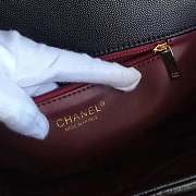 CHANEL LEATHER FLAP BAG BLACK LENGTH 23CM GOLD - 3