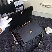 CHANEL LEATHER FLAP BAG BLACK LENGTH 23CM GOLD - 5