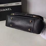 CHANEL FLAP BAG WITH TOP HANDLE GRAINED CALFSKIN & GOLD-TONE METAL BLACK - 3