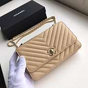 CHANEL LAMB SKIN V-TYPE CHAIN BAG YELLOW - 5