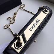 CHANEL LAMB SKIN V-TYPE CHAIN BAG BLACK - 2