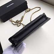 CHANEL LAMB SKIN V-TYPE CHAIN BAG BLACK - 3