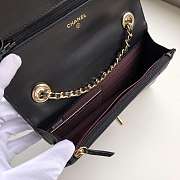 CHANEL LAMB SKIN V-TYPE CHAIN BAG BLACK - 4