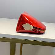 LV RED COSMETIC BAG EMBOSSED LEATHER - 6