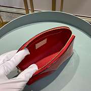 LV RED COSMETIC BAG EMBOSSED LEATHER - 3