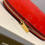 LV RED COSMETIC BAG EMBOSSED LEATHER - 2