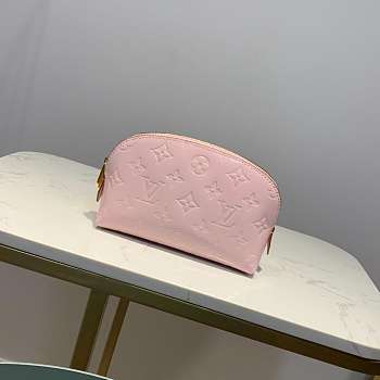 LV PINK COSMETIC BAG EMBOSSED LEATHER
