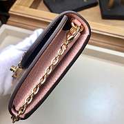 LV CROISETTE WALLET DAMIER CANVAS WALLET DETACHABLE METAL CHAIN PONK - 4