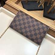 LV CROISETTE WALLET DAMIER CANVAS WALLET DETACHABLE METAL CHAIN PONK - 5