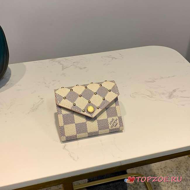 LV ZOÉ WALLET RIVET INLAY DECORATION DAMIER AZUR CANVAS - 1