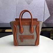 CELINE NANO LUGGAGE BAG IN TWEED AND SMOOTH CALFSKIN - 1