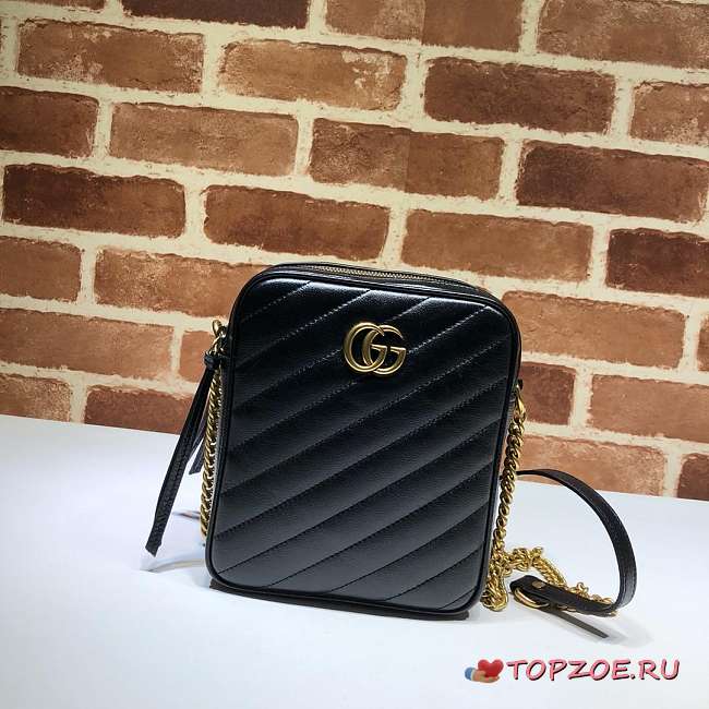 NEW GUCCI SHOULDER BAG CHAIN BAG BLACK - 1