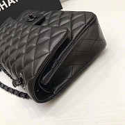 CHANEL CAVIAR LAMBSKIN LEATHER FLAP BAG BLACK 25CM - 4