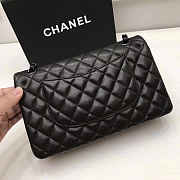 CHANEL CAVIAR LAMBSKIN LEATHER FLAP BAG BLACK 25CM - 3