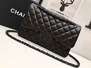 CHANEL CAVIAR LAMBSKIN LEATHER FLAP BAG BLACK 25CM - 1