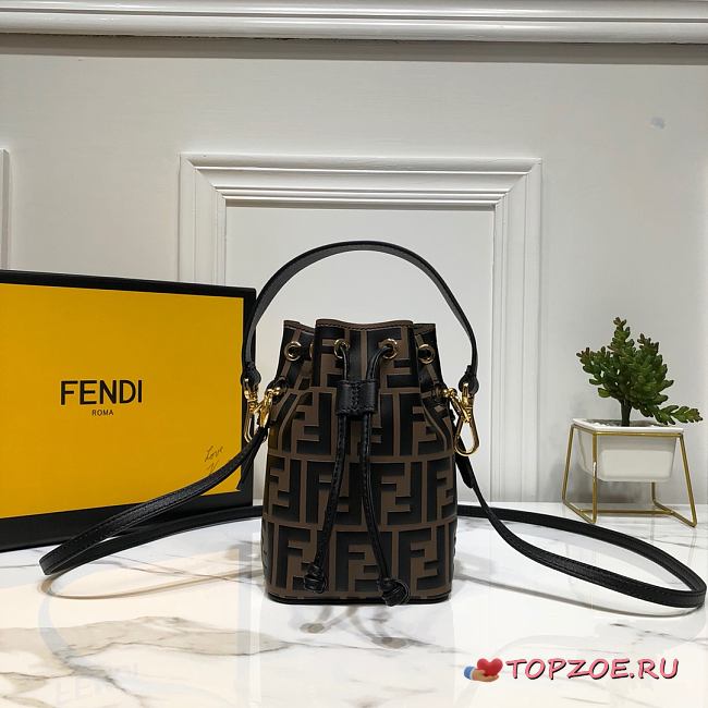FENDI MON TRESOR BROWN LEATHER MINI-BAG - 1