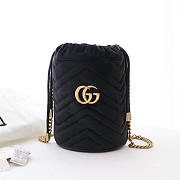 gucci black gg marmont gold vuckle leather - 1