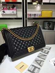 CHANEL LARGE BOY BAG BLACK CAVIAR LEATHER 30CM - 1