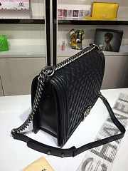 CHANEL LARGE BOY BAG BLACK CAVIAR LEATHER 30CM - 6