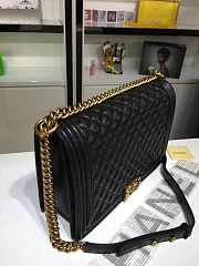 CHANEL LARGE BOY BAG BLACK CAVIAR LEATHER 30CM - 5