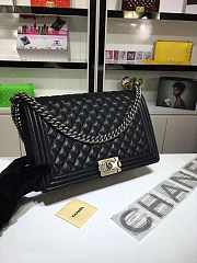 CHANEL LARGE BOY BAG BLACK CAVIAR LEATHER 30CM - 4
