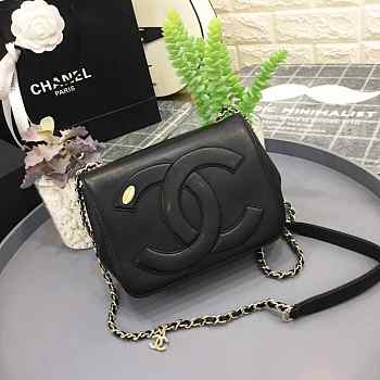 CHANEL NEW SHEEPSKIN SMALL SQUARE BAG BLACK