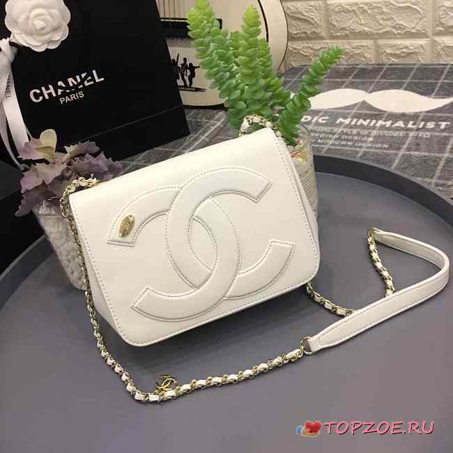 ZBAGS CHANEL NEW SHEEPSKIN SMALL SQUARE BAG WHITE - 1