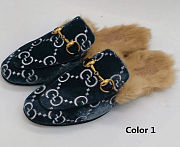 GUCCI RABBIT FUR FLAT SLIPPERS - 3
