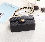 CHANEL CLASSIC FLAP BAG CAVIAR LEATHER 20CM BLACK - 5
