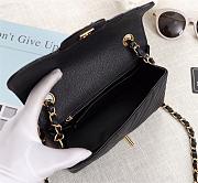 CHANEL CLASSIC FLAP BAG CAVIAR LEATHER 20CM BLACK - 4