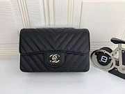 CHANEL CLASSIC FLAP BAG CAVIAR LEATHER 20CM BLACK - 2