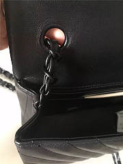 CHANEL LAMBSKIN CHEVRON QUILTED 20CM FLAP BLACK BAG - 4