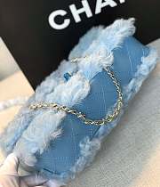 CHANEL NEW STYLE LAMB HAIR FLIP BAG BLUE - 3