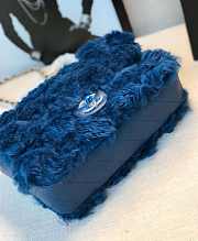 CHANEL NEW STYLE LAMB HAIR FLIP BAG DARK BLUE - 4