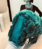 CHANEL NEW STYLE LAMB HAIR FLIP BAG GREEN - 4