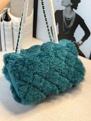 CHANEL NEW STYLE LAMB HAIR FLIP BAG GREEN - 5