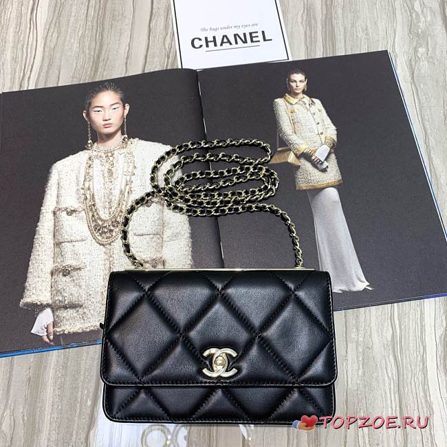 CHANEL NEW GOATSKIN WOC CHAIN BAG - 1