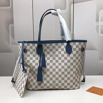 LOUIS VUITTON NEVERFULL MM DAMIER BLUE 3766