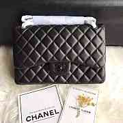 CHANEL CAVIAR LAMBSKIN LEATHER FLAP BAG BLACK 30CM - 1