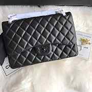 CHANEL CAVIAR LAMBSKIN LEATHER FLAP BAG BLACK 30CM - 2