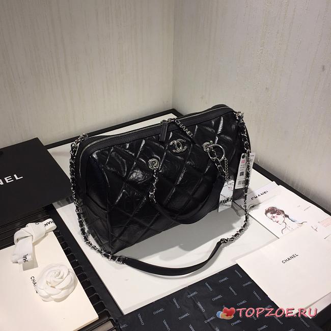 CHANEL NEW AS1322 BOSTON PILLOW BAG BLACK - 1