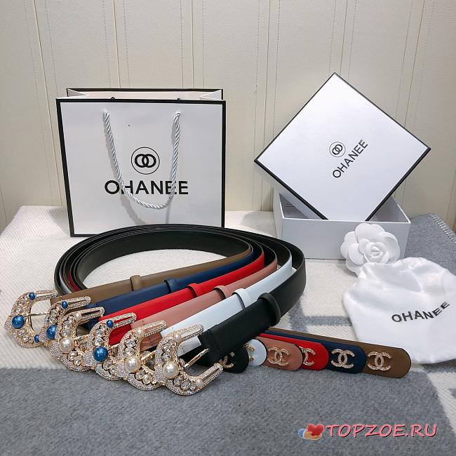 CHANEL NEW PLAIN WEAVE LEATHER SOFT BELT - 1