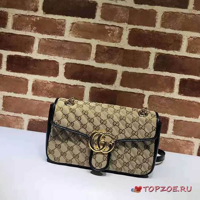 GUCCI GG MARMONT SMALL SHOULDER BEIGE EBONY GG - 1
