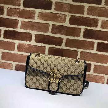 GUCCI GG MARMONT SMALL SHOULDER BEIGE EBONY GG