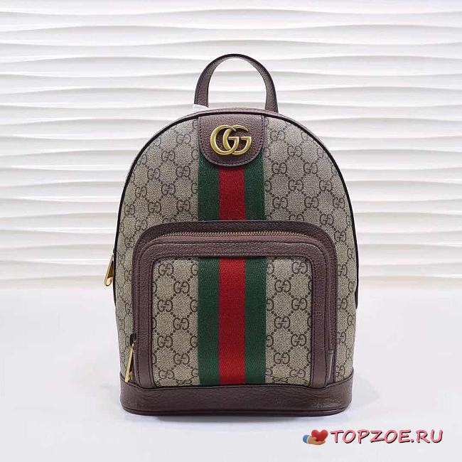 GUCCI OPHIDIA GG SUPREME CANVAS BACKPACK - 1